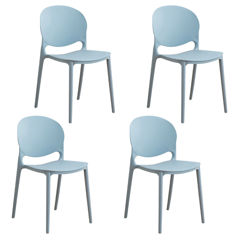 Modern Plastic Dining Room Chairs Open Back Dining Side Armless Chair for Restaurant