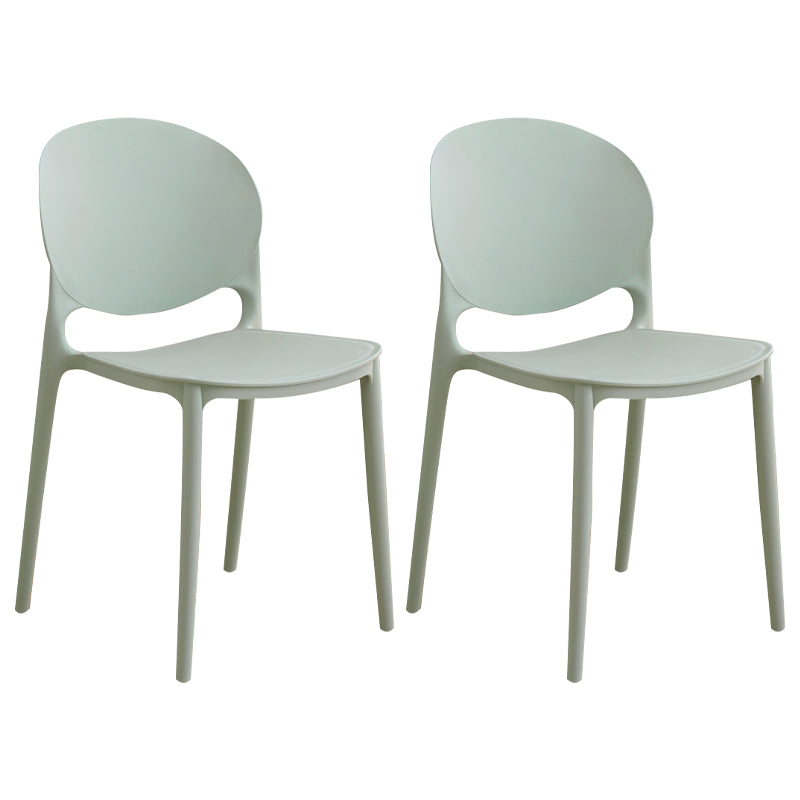 Modern Plastic Dining Room Chairs Open Back Dining Side Armless Chair for Restaurant