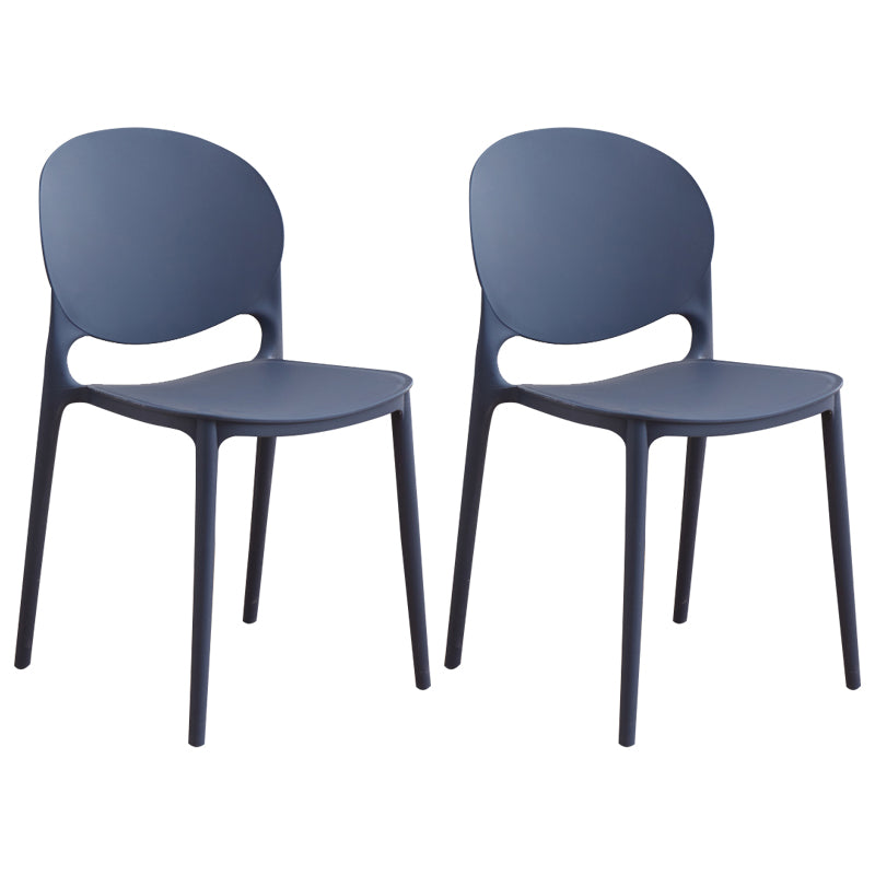 Modern Plastic Dining Room Chairs Open Back Dining Side Armless Chair for Restaurant