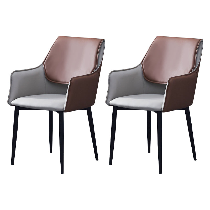 Chaise de salle à manger tapissée en métal à dossier solide, fauteuil contemporain d'intérieur