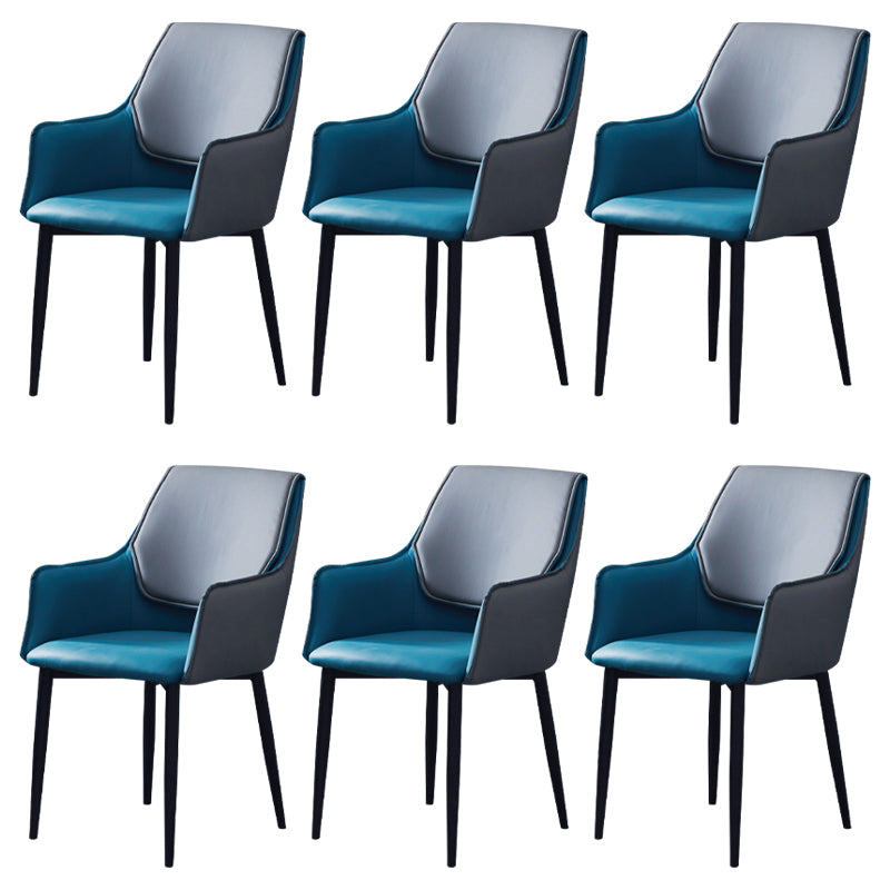Chaise de salle à manger tapissée en métal à dossier solide, fauteuil contemporain d'intérieur