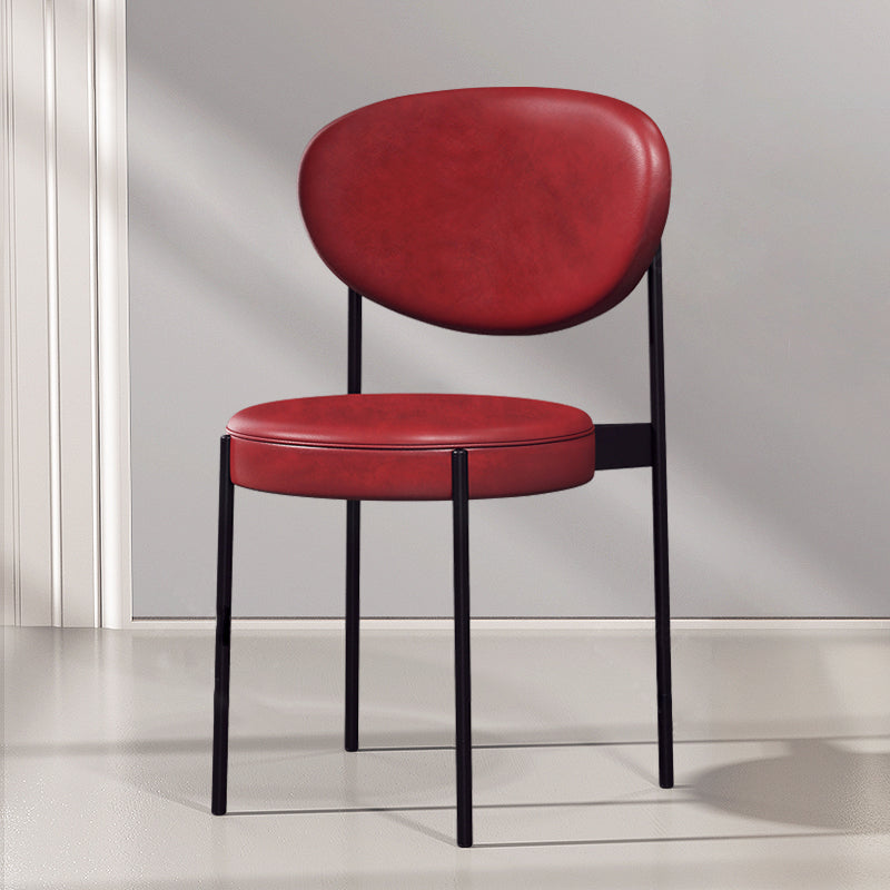 Glam Style Metal Dining Room Chairs Armless Open Back Dining Side Chair for Restaurant