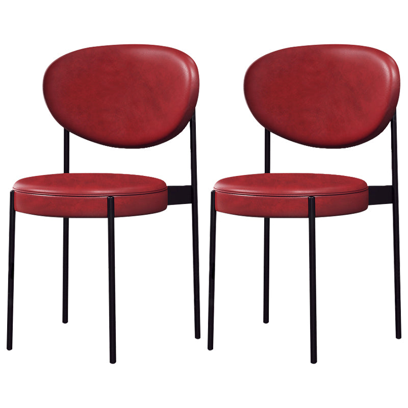 Glam Style Metal Dining Room Chairs Armless Open Back Dining Side Chair for Restaurant
