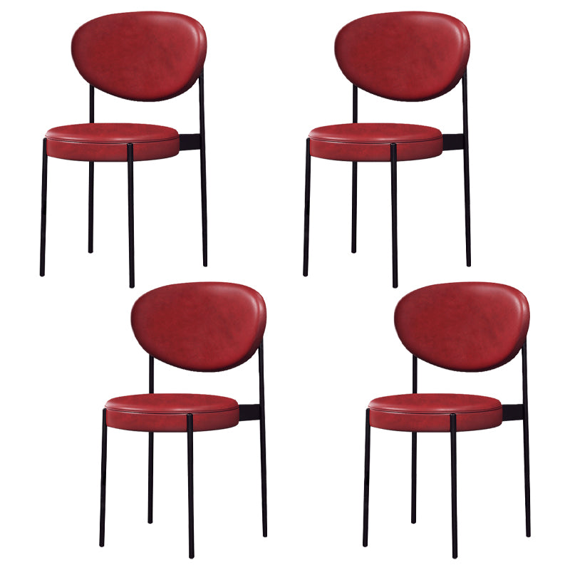 Glam Style Metal Dining Room Chairs Armless Open Back Dining Side Chair for Restaurant