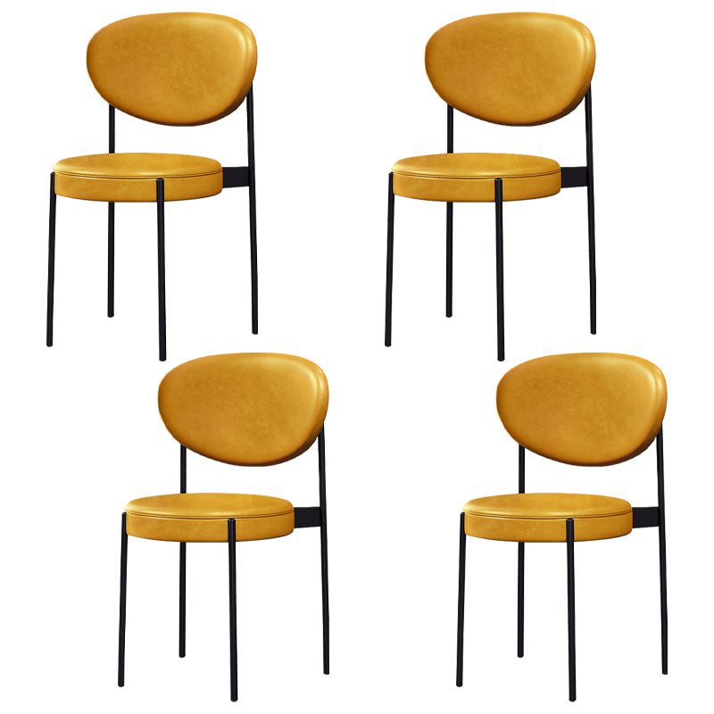 Glam Style Metal Dining Room Chairs Armless Open Back Dining Side Chair for Restaurant