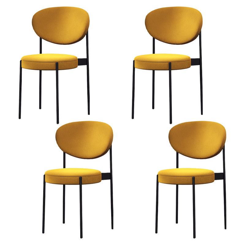 Glam Style Metal Dining Room Chairs Armless Open Back Dining Side Chair for Restaurant