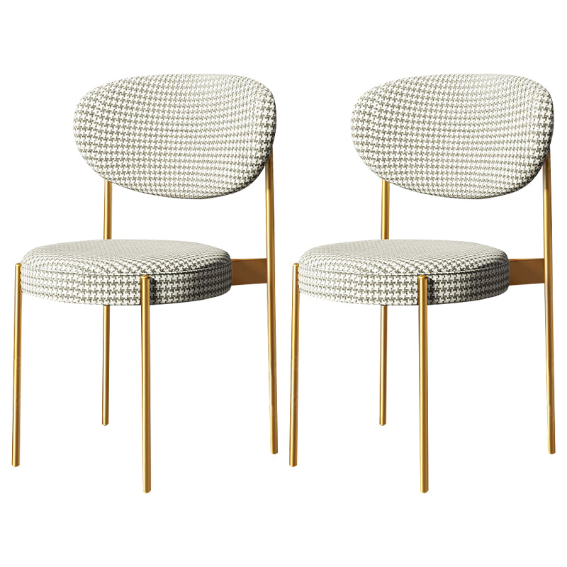 Glam Style Metal Dining Room Chairs Armless Open Back Dining Side Chair for Restaurant