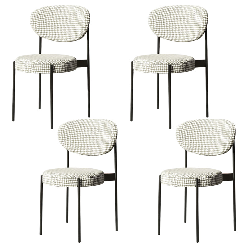 Glam Style Metal Dining Room Chairs Armless Open Back Dining Side Chair for Restaurant