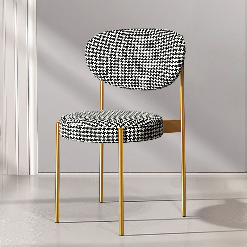 Glam Style Metal Dining Room Chairs Armless Open Back Dining Side Chair for Restaurant
