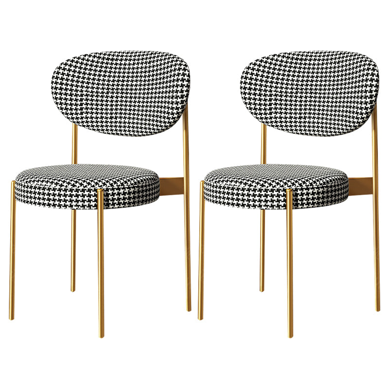 Glam Style Metal Dining Room Chairs Armless Open Back Dining Side Chair for Restaurant