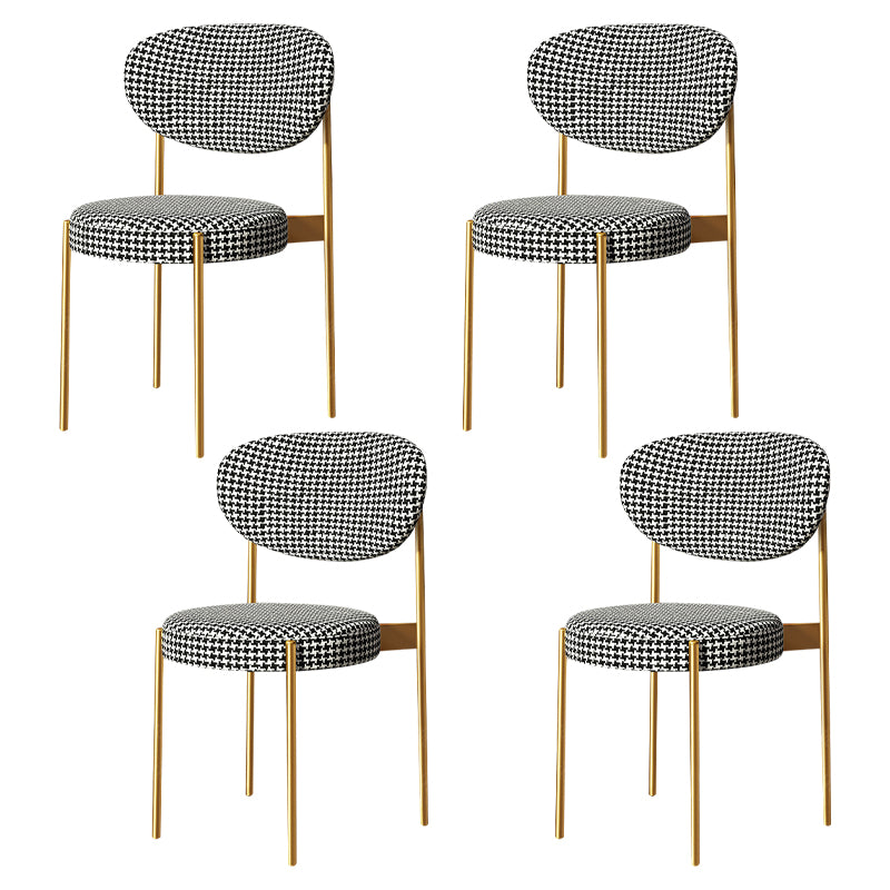 Glam Style Metal Dining Room Chairs Armless Open Back Dining Side Chair for Restaurant