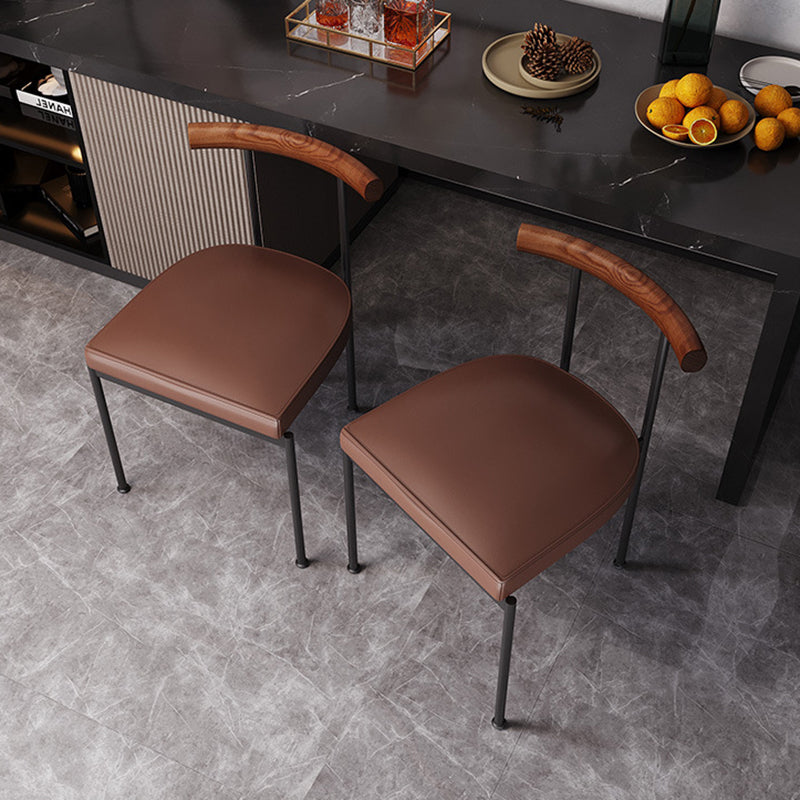 Ensemble de chaises en métal de style contemporain, chaise d'appoint de cuisine à dossier ouvert pour usage domestique