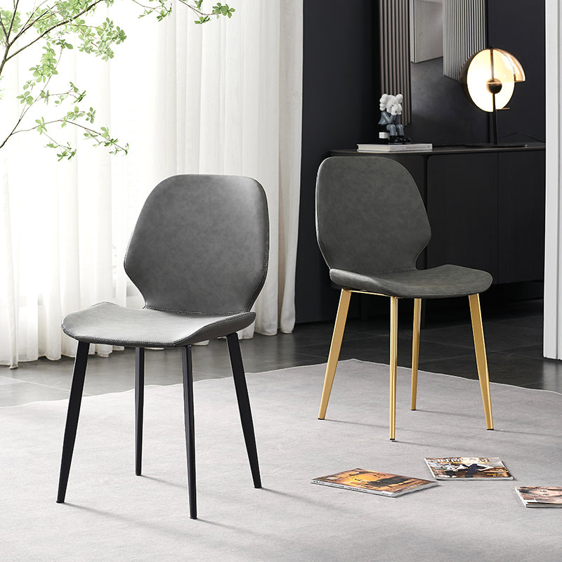Chaise latérale en cuir de forme de coléoptère de restaurant Wingback finition mate dinant la chaise