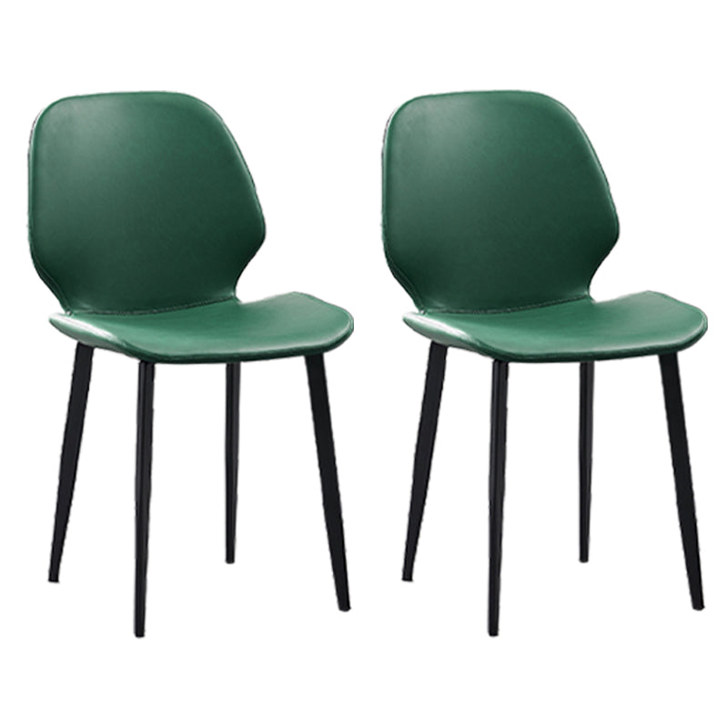 Chaise latérale en cuir de forme de coléoptère de restaurant Wingback finition mate dinant la chaise
