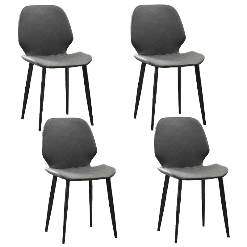 Chaise latérale en cuir de forme de coléoptère de restaurant Wingback finition mate dinant la chaise