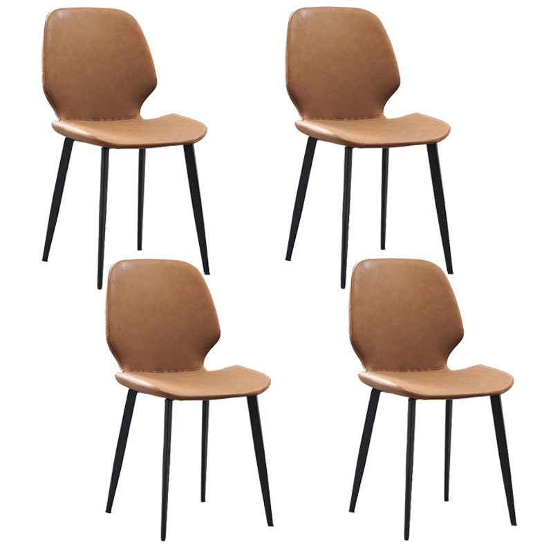 Chaise latérale en cuir de forme de coléoptère de restaurant Wingback finition mate dinant la chaise