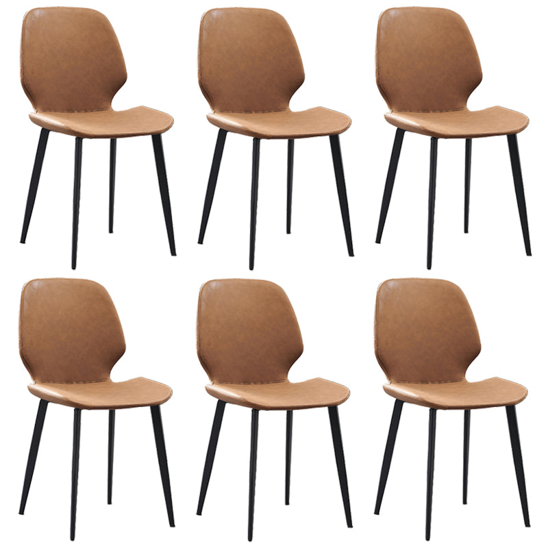 Chaise latérale en cuir de forme de coléoptère de restaurant Wingback finition mate dinant la chaise