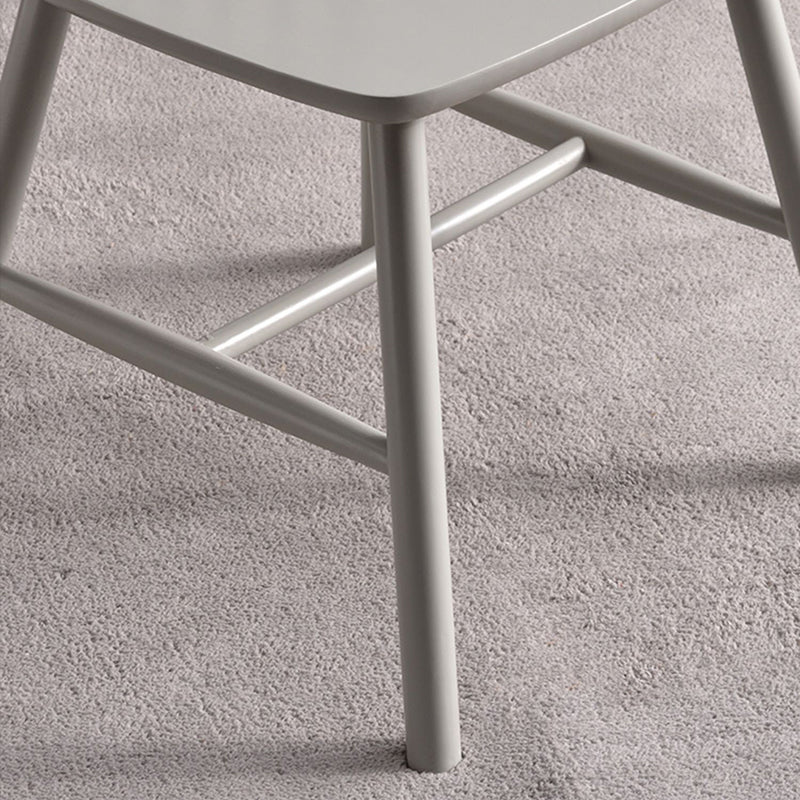 Chaise d'appoint contemporaine en bois d'hévéa Chaise de salle à manger à dossier Windsor en bois (Ensemble de 2)