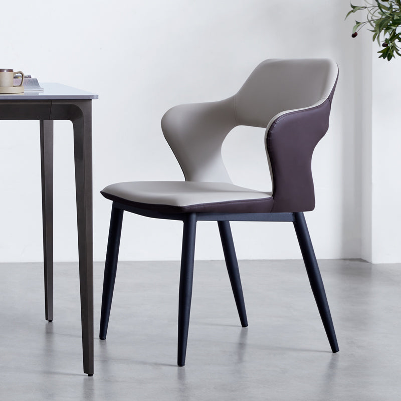 Minimalistische stijl gestoffeerde zijstoelen Open achterstoelen achterstoelen voor thuis