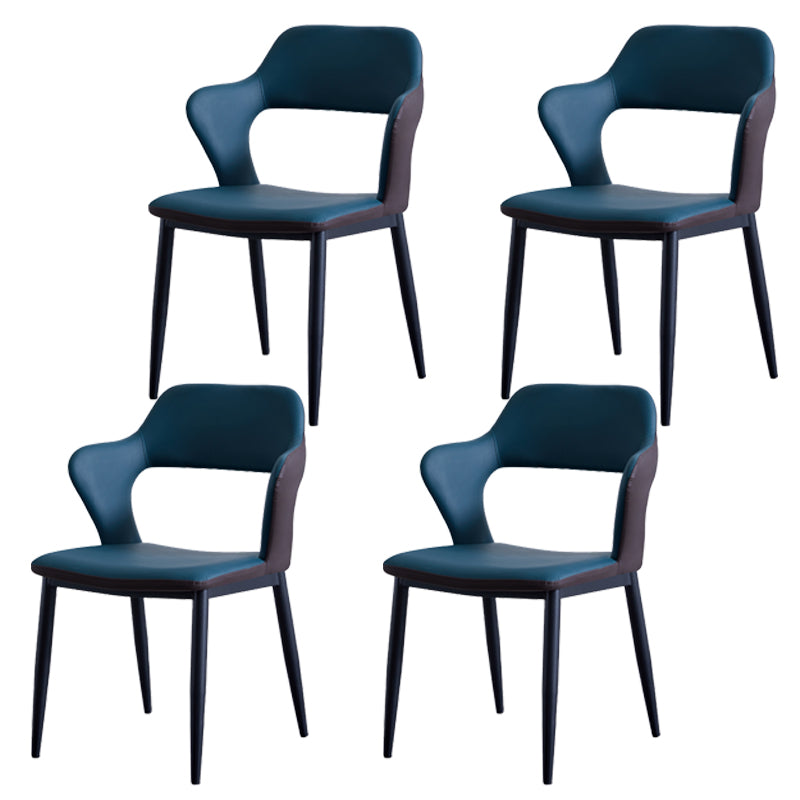Minimalistische stijl gestoffeerde zijstoelen Open achterstoelen achterstoelen voor thuis