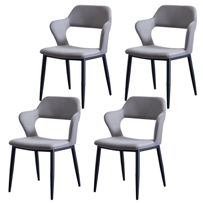 Minimalistische stijl gestoffeerde zijstoelen Open achterstoelen achterstoelen voor thuis
