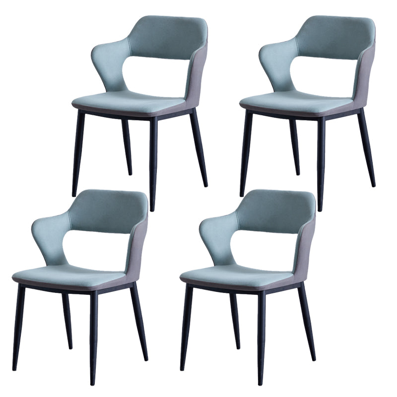Minimalistische stijl gestoffeerde zijstoelen Open achterstoelen achterstoelen voor thuis