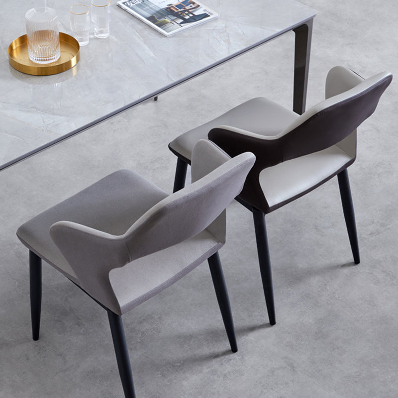 Minimalistische stijl gestoffeerde zijstoelen Open achterstoelen achterstoelen voor thuis