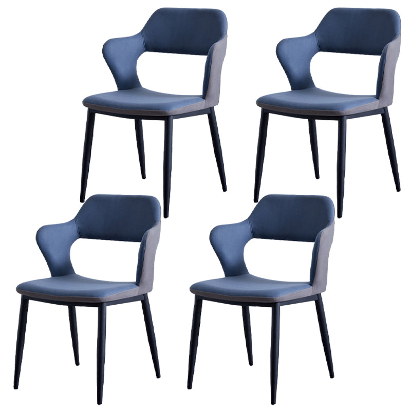 Minimalistische stijl gestoffeerde zijstoelen Open achterstoelen achterstoelen voor thuis