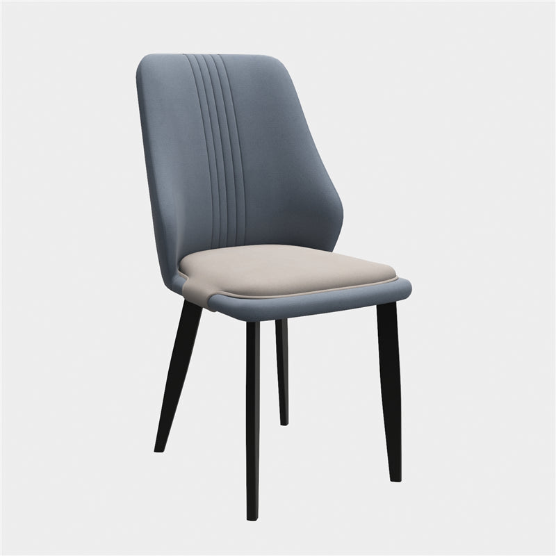 Chaises de salle à manger en cuir de style moderne, chaises latérales de salle à manger sans bras à dos solide