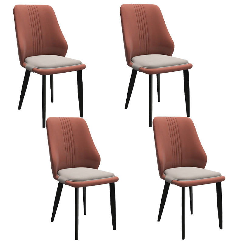 Chaises de salle à manger en cuir de style moderne, chaises latérales de salle à manger sans bras à dos solide