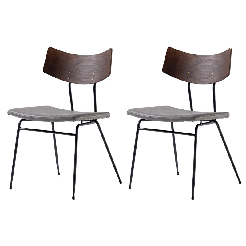 Chaises d'appoint rembourrées style contemporain Chaises d'appoint à dossier ouvert (Ensemble de 2)