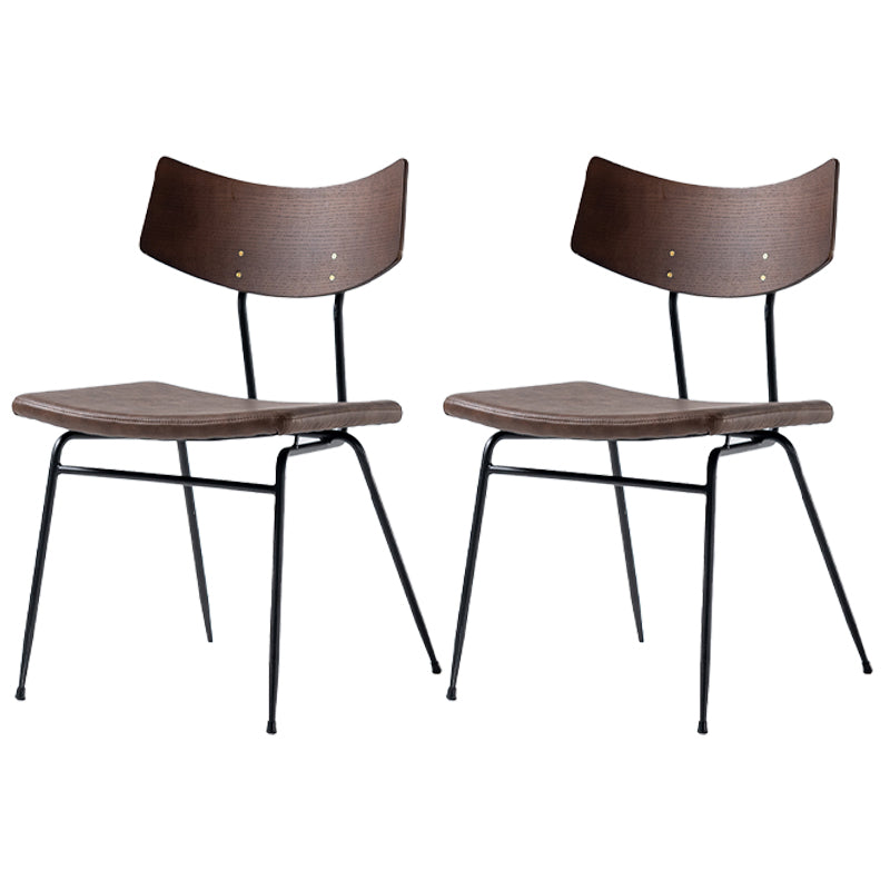 Chaises d'appoint rembourrées style contemporain Chaises d'appoint à dossier ouvert (Ensemble de 2)