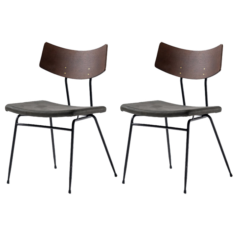 Chaises d'appoint rembourrées style contemporain Chaises d'appoint à dossier ouvert (Ensemble de 2)