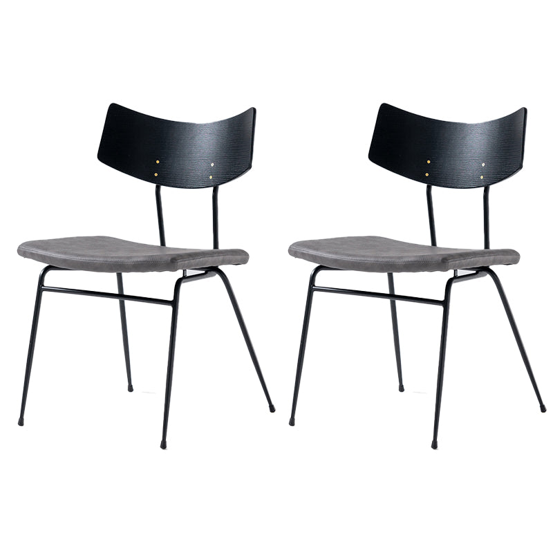 Chaises d'appoint rembourrées style contemporain Chaises d'appoint à dossier ouvert (Ensemble de 2)
