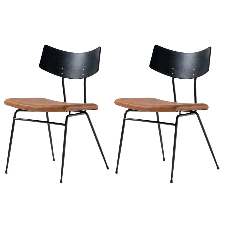 Chaises d'appoint rembourrées style contemporain Chaises d'appoint à dossier ouvert (Ensemble de 2)