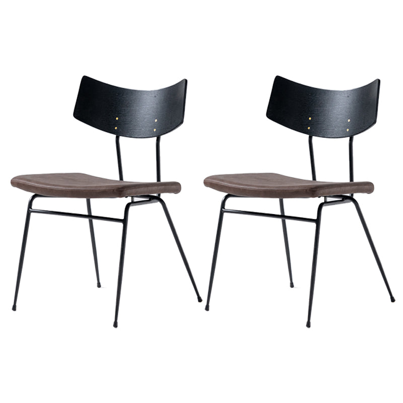 Chaises d'appoint rembourrées style contemporain Chaises d'appoint à dossier ouvert (Ensemble de 2)