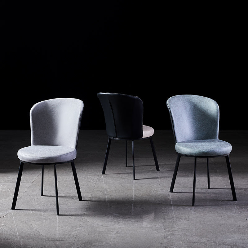 Sillas de comedor tapizadas sin brazos estilo moderno Silla de comedor con respaldo macizo (juego de 2)