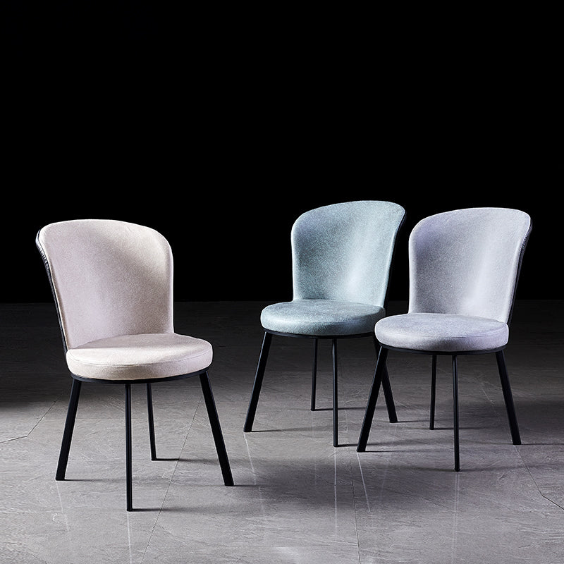 Sillas de comedor tapizadas sin brazos estilo moderno Silla de comedor con respaldo macizo (juego de 2)