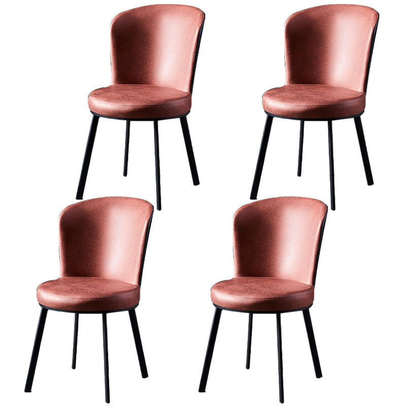 Sillas de comedor tapizadas sin brazos estilo moderno Silla de comedor con respaldo macizo (juego de 2)