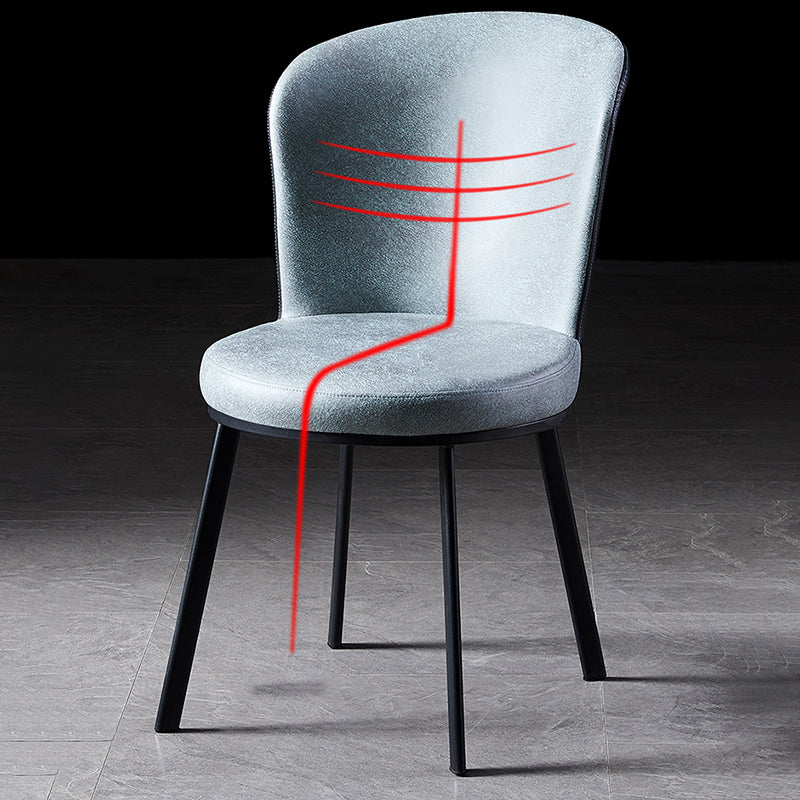 Sillas de comedor tapizadas sin brazos estilo moderno Silla de comedor con respaldo macizo (juego de 2)