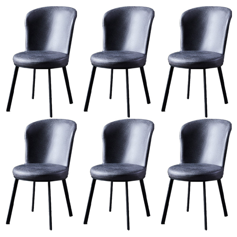 Sillas de comedor tapizadas sin brazos estilo moderno Silla de comedor con respaldo macizo (juego de 2)