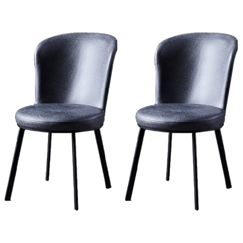 Chaises de salle à manger rembourrées sans accoudoirs de style contemporain Chaise de salle à manger à dossier solide (Ensemble de 2)