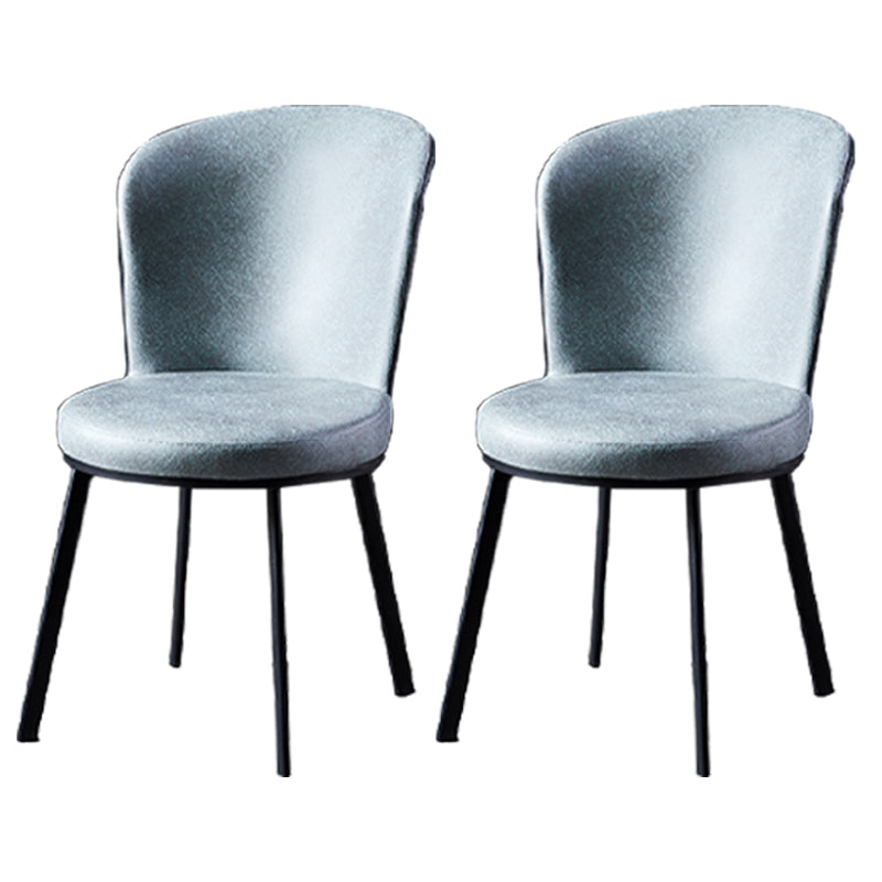 Chaises de salle à manger rembourrées sans accoudoirs de style contemporain Chaise de salle à manger à dossier solide (Ensemble de 2)
