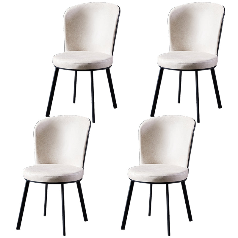 Sillas de comedor tapizadas sin brazos estilo moderno Silla de comedor con respaldo macizo (juego de 2)