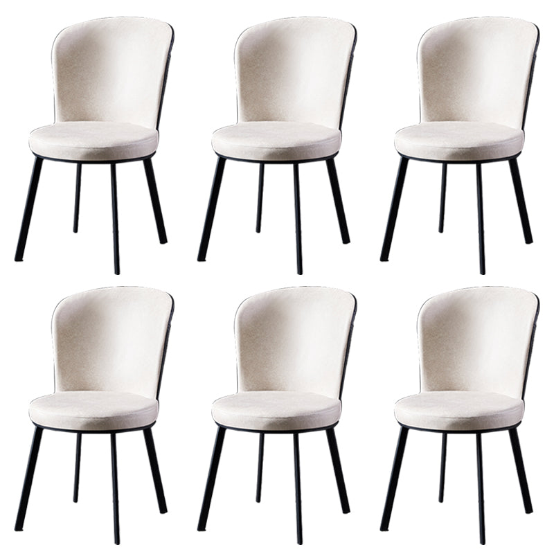 Sillas de comedor tapizadas sin brazos estilo moderno Silla de comedor con respaldo macizo (juego de 2)