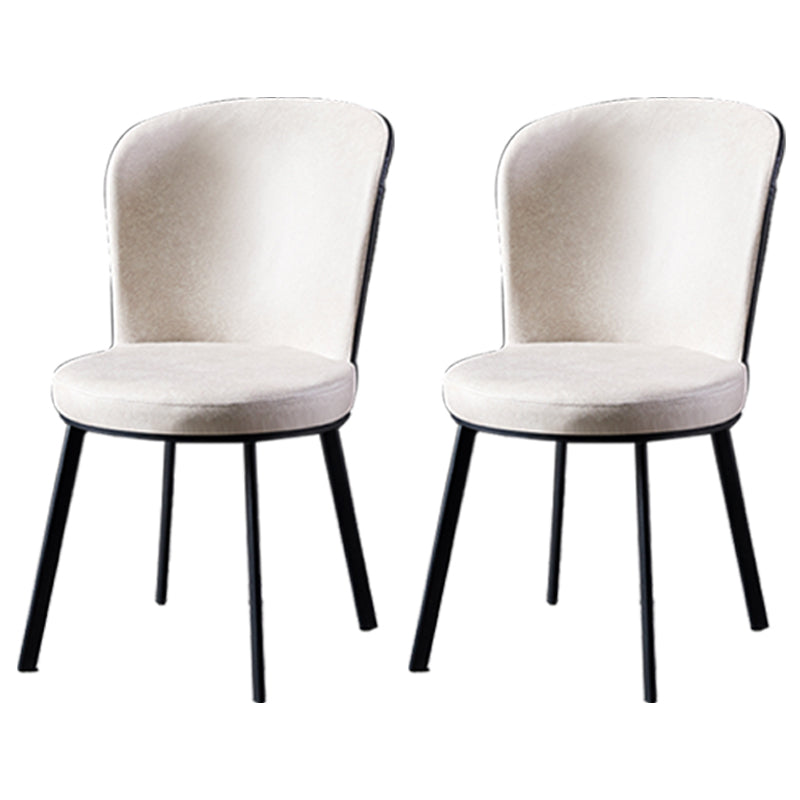 Chaises de salle à manger rembourrées sans accoudoirs de style contemporain Chaise de salle à manger à dossier solide (Ensemble de 2)