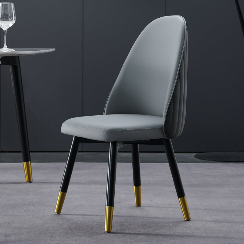 Chaises de salle à manger en bois Glam Chaises de salle à manger rembourrées sans accoudoirs pour un usage domestique (Ensemble de 2)