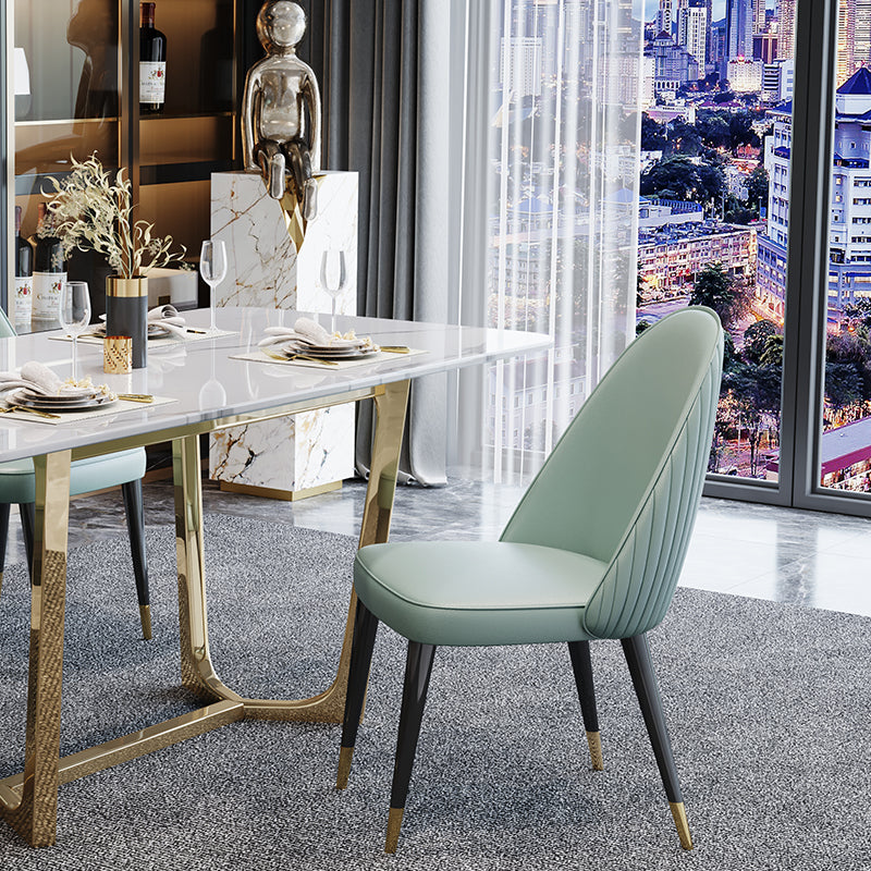 Chaises de salle à manger en bois Glam Chaises de salle à manger rembourrées sans accoudoirs pour un usage domestique (Ensemble de 2)
