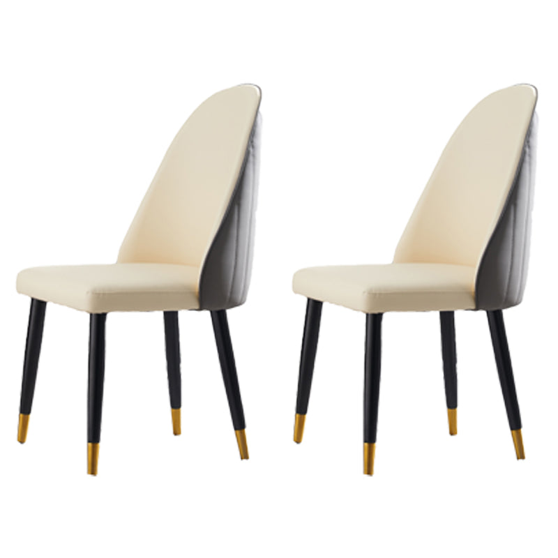 Chaises de salle à manger en bois Glam Chaises de salle à manger rembourrées sans accoudoirs pour un usage domestique (Ensemble de 2)