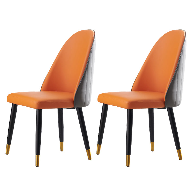 Chaises de salle à manger en bois Glam Chaises de salle à manger rembourrées sans accoudoirs pour un usage domestique (Ensemble de 2)